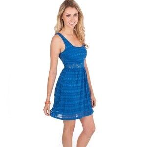 Royal blue lace dress size with peekaboo waist size small